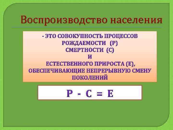 Воспроизводство населения 