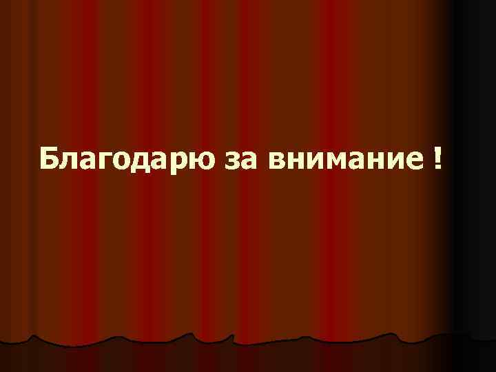 Благодарю за внимание ! 