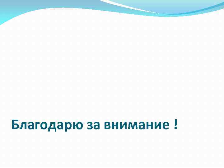 Благодарю за внимание ! 