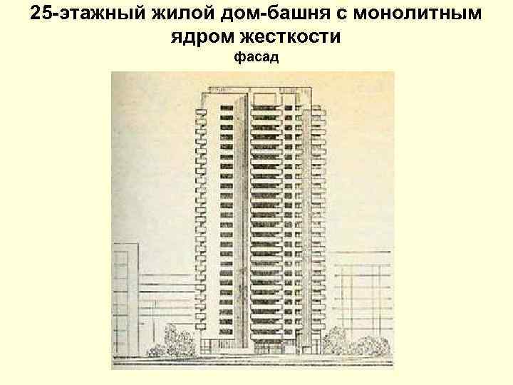 25 -этажный жилой дом-башня с монолитным ядром жесткости фасад 