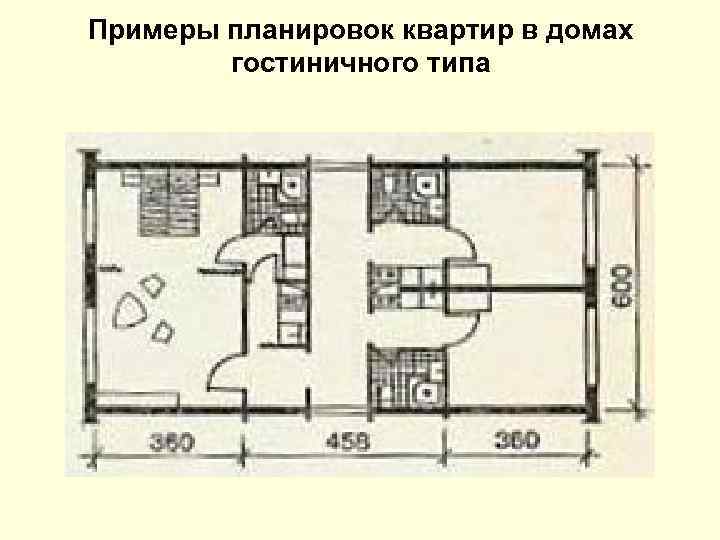 Примеры планировок квартир в домах гостиничного типа 