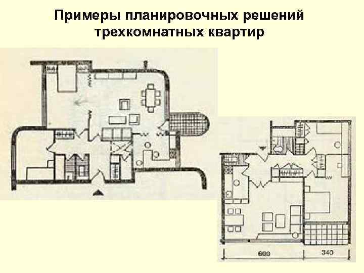 Примеры планировочных решений трехкомнатных квартир 