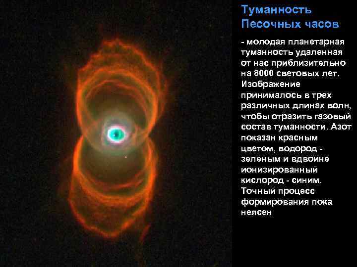 Туманность Песочных часов - молодая планетарная туманность удаленная от нас приблизительно на 8000 световых