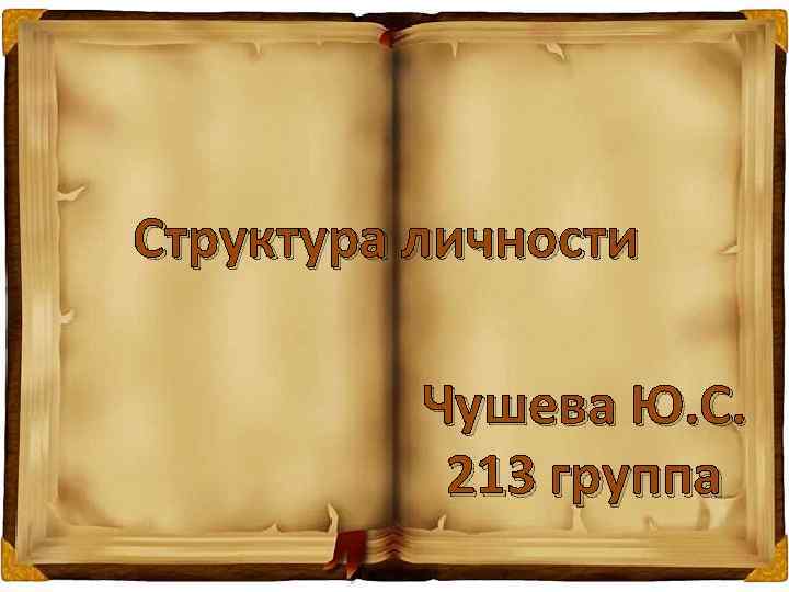 Структура личности Чушева Ю. С. 213 группа 