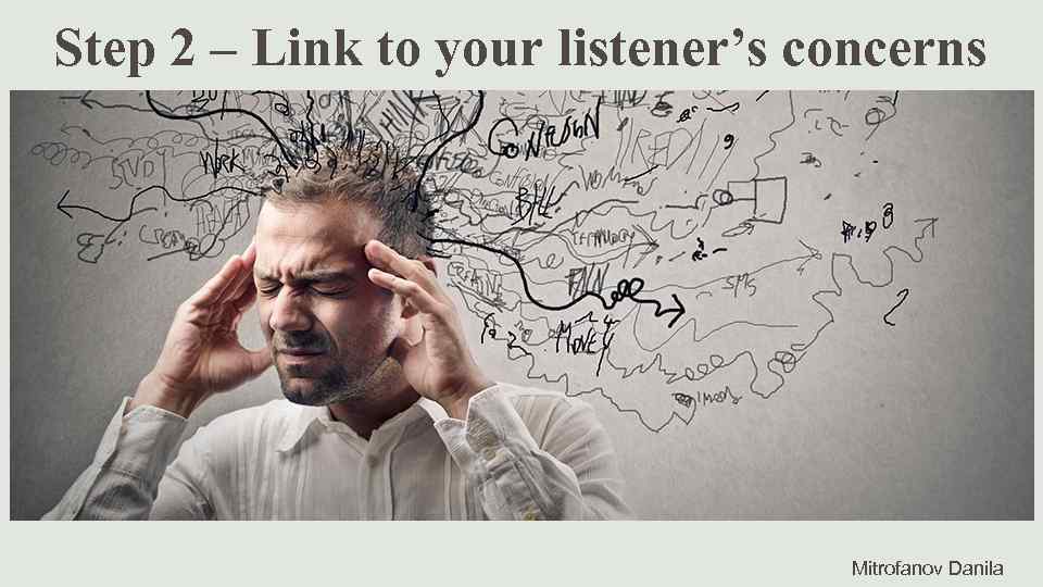 Step 2 – Link to your listener’s concerns Mitrofanov Danila 