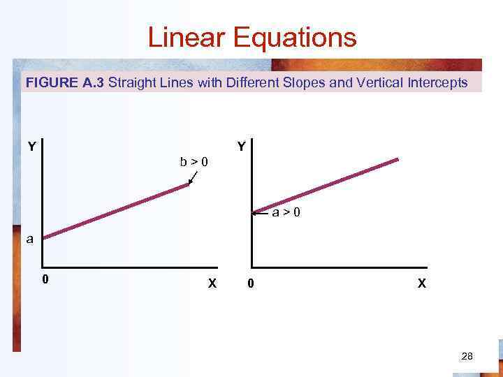 Linear Equations FIGURE A. 3 Straight Lines with Different Slopes and Vertical Intercepts Y