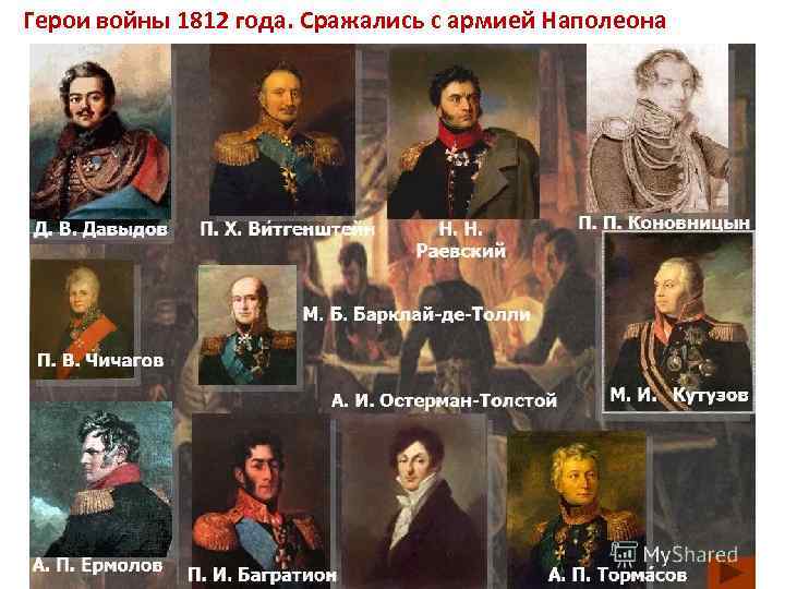 Герои войны 1812 года. Сражались с армией Наполеона 