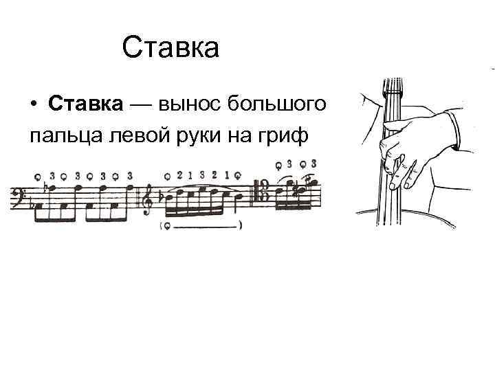 Ставка • Ставка — вынос большого пальца левой руки на гриф 