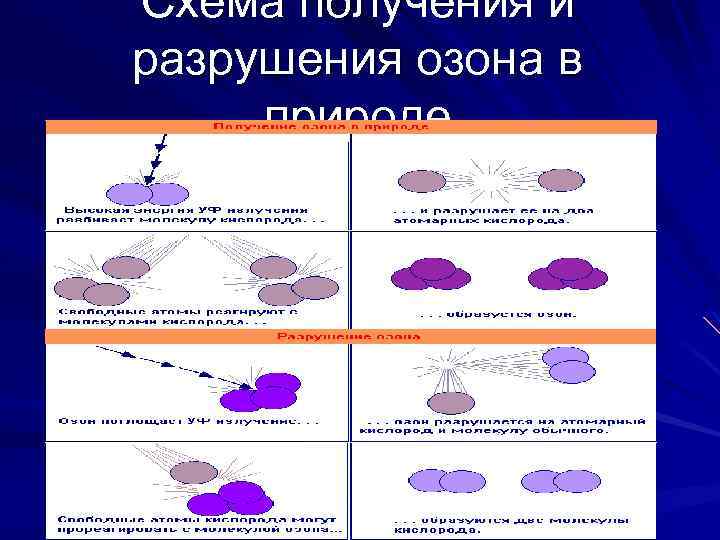 Схема получения и разрушения озона в природе 