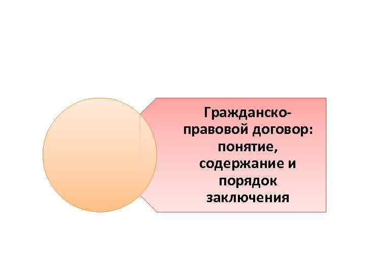 Гражданскоправовой договор: понятие, содержание и порядок заключения 