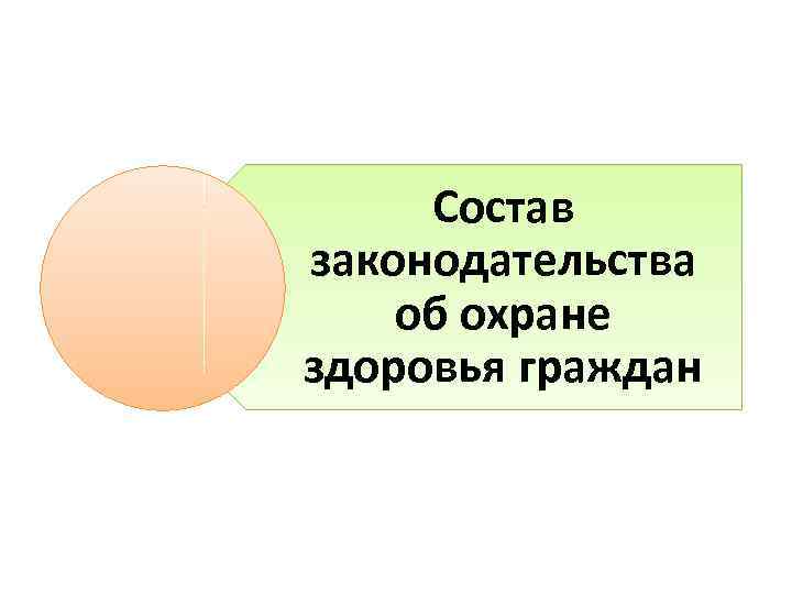 Состав законодательства об охране здоровья граждан 