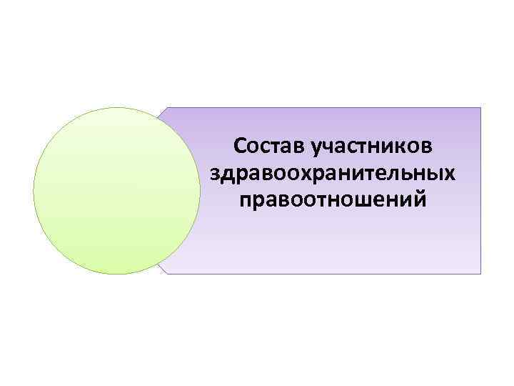 Состав участников здравоохранительных правоотношений 