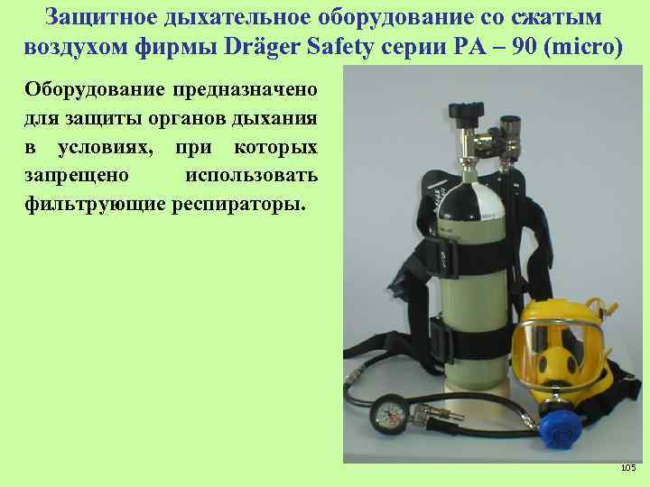 Защитное дыхательное оборудование со сжатым воздухом фирмы Dräger Safety серии PA – 90 (micro)