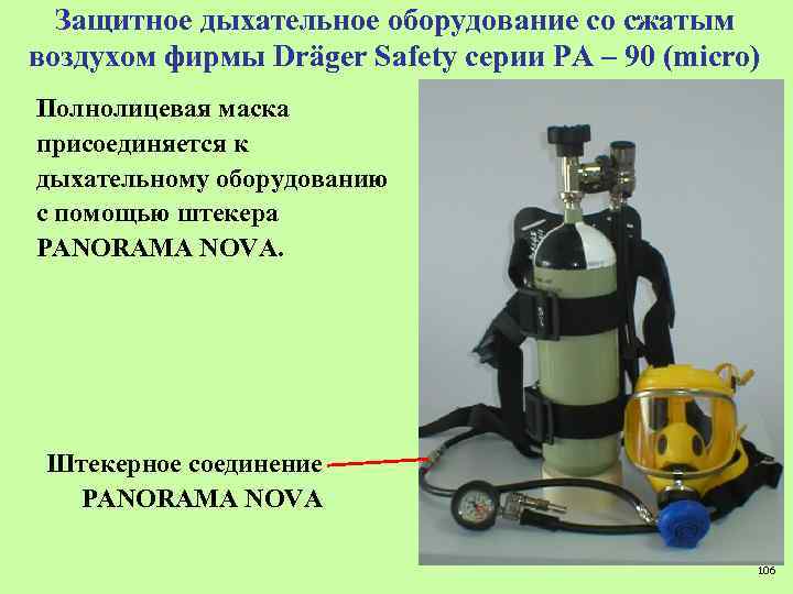 Защитное дыхательное оборудование со сжатым воздухом фирмы Dräger Safety серии PA – 90 (micro)