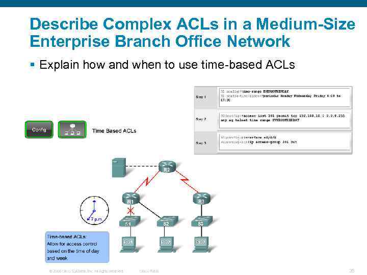 Describe Complex ACLs in a Medium-Size Enterprise Branch Office Network § Explain how and