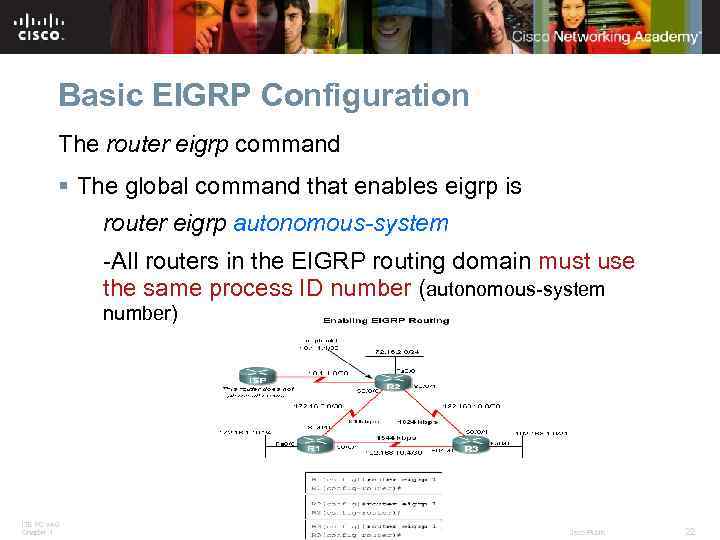 Basic EIGRP Configuration The router eigrp command § The global command that enables eigrp