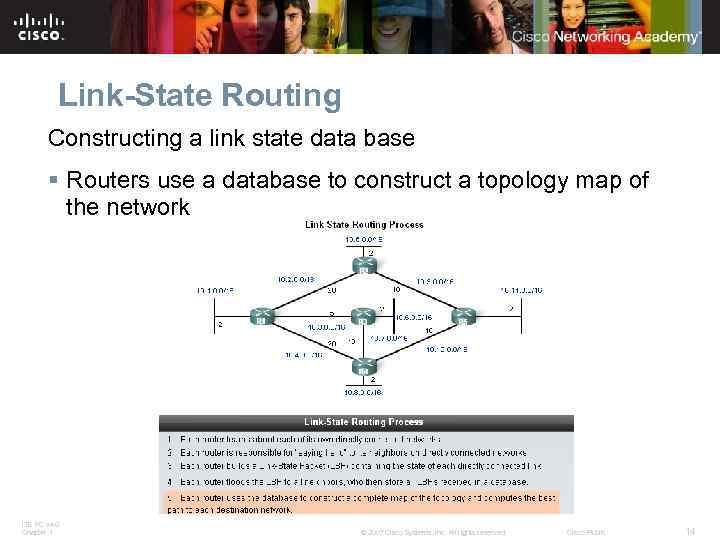 Link-State Routing Constructing a link state data base § Routers use a database to