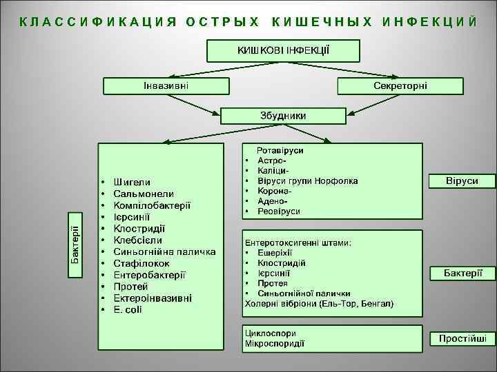 КЛАССИФИКАЦИЯ ОСТРЫХ КИШЕЧНЫХ ИНФЕКЦИЙ 