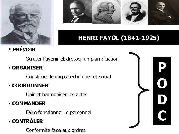 HENRI FAYOL (1841 -1925) § PRÉVOIR Scruter l’avenir et dresser un plan d’action §