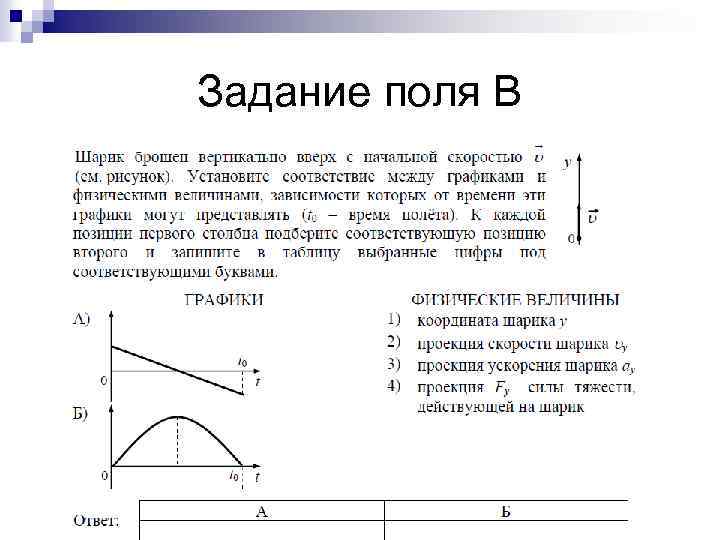 Задание поля В 