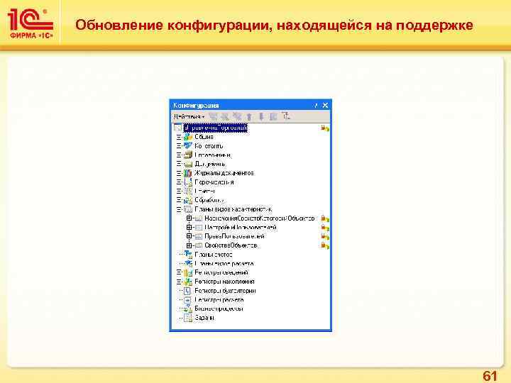 Обновление конфигурации, находящейся на поддержке 61 