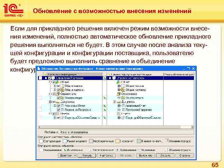 Обновление с возможностью внесения изменений Если для прикладного решения включен режим возможности внесения изменений,