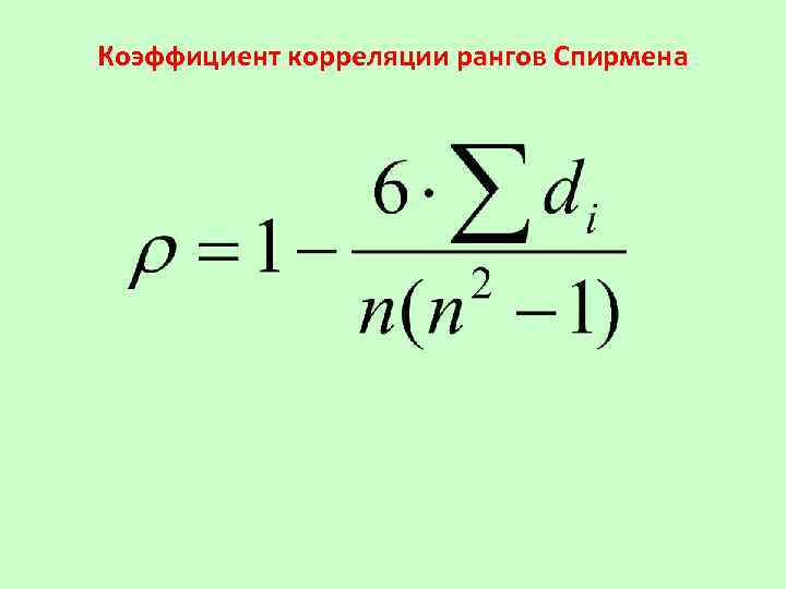 Коэффициент корреляции рангов Спирмена 