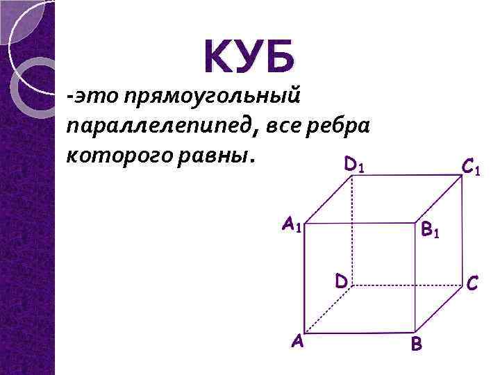 Куб это прямоугольный параллелепипед