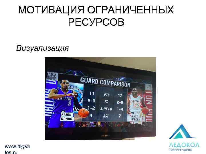 МОТИВАЦИЯ ОГРАНИЧЕННЫХ РЕСУРСОВ Визуализация www. bigsa 