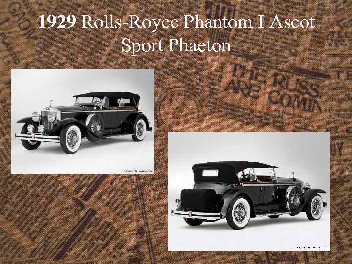 1929 Rolls-Royce Phantom I Ascot Sport Phaeton 