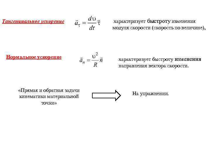 Быстроту изменения направления скорости характеризует