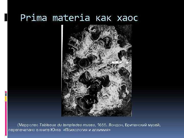 Prima materia как хаос (Марролес Tableoux du templedes muses, 1655. Лондон, Британский музей, перепечатано