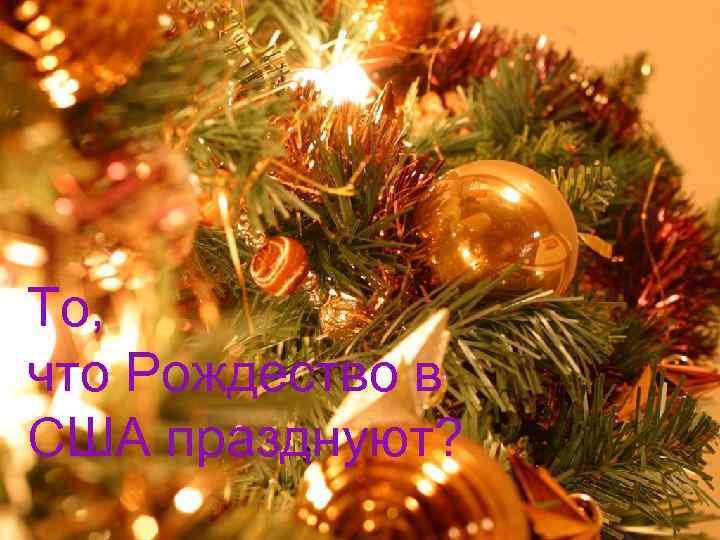 То, что Рождество в США празднуют? 