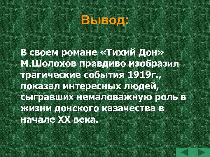 Назовите исторические события которое не стало предметом изображения в романе тихий дон