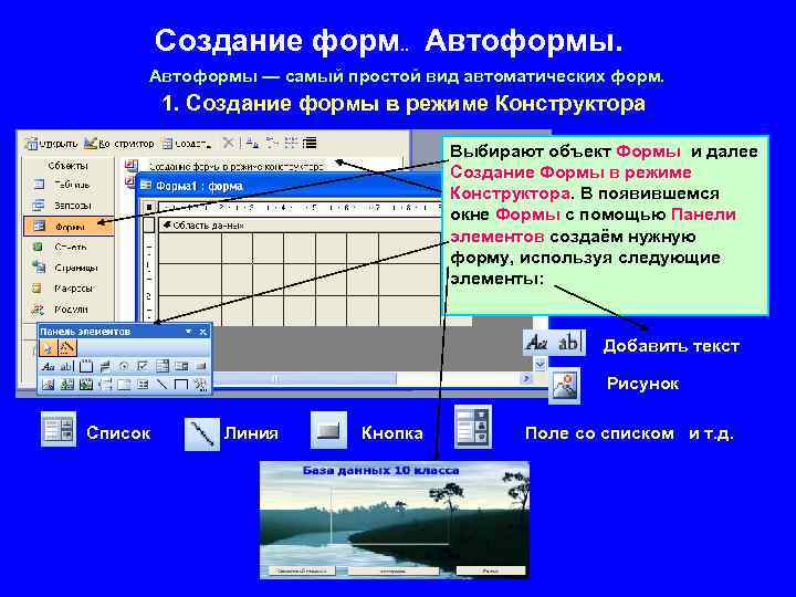 Создание форм. . Автоформы — самый простой вид автоматических форм. 1. Создание формы в