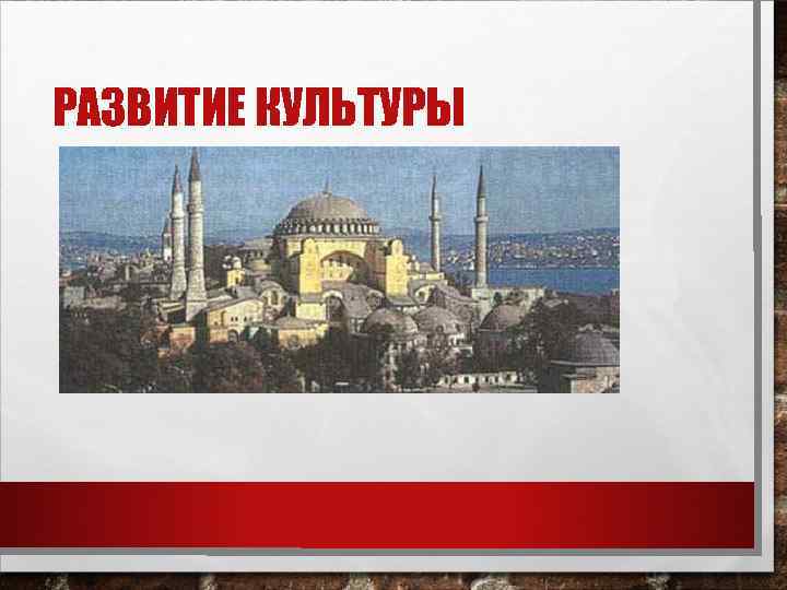 РАЗВИТИЕ КУЛЬТУРЫ 