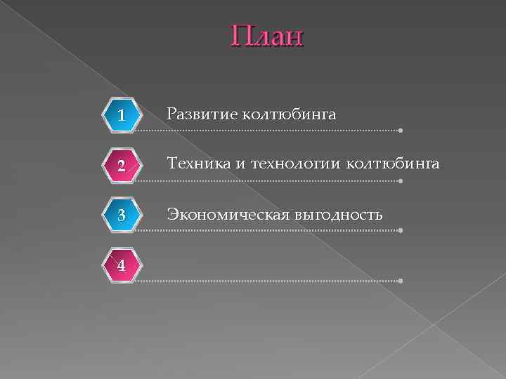 План 1 Развитие колтюбинга 2 Техника и технологии колтюбинга 3 Экономическая выгодность 4 