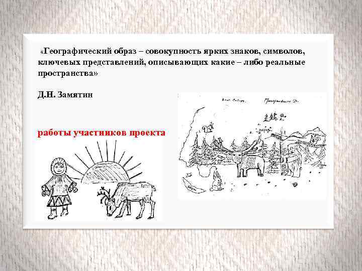  «Географический образ – совокупность ярких знаков, символов, ключевых представлений, описывающих какие – либо