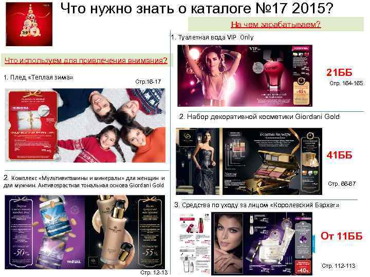Что нужно знать о каталоге № 17 2015? На чем зарабатываем? 1. Туалетная вода