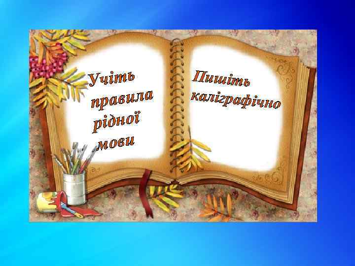 Учіть авила пр рідної мови Пишіть каліграфічн о 