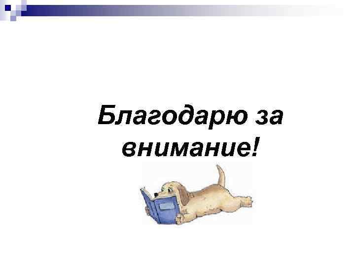Благодарю за внимание! 