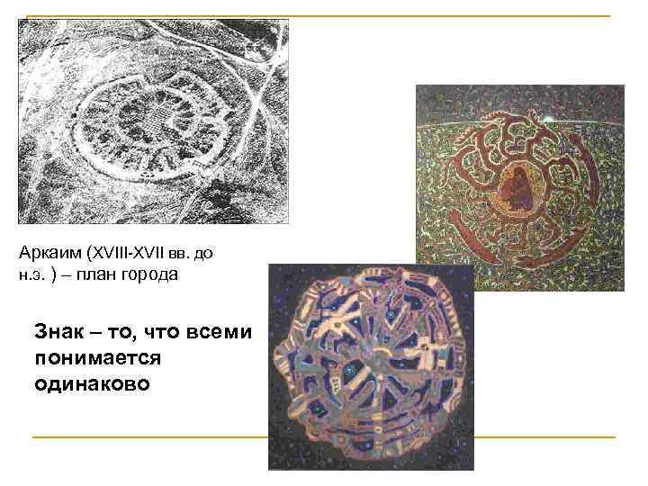 Аркаим (XVIII-XVII вв. до н. э. ) – план города Знак – то, что
