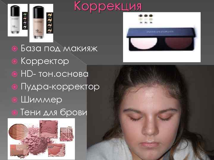 Коррекция База под макияж Корректор HD- тон. основа Пудра-корректор Шиммер Тени для брови 