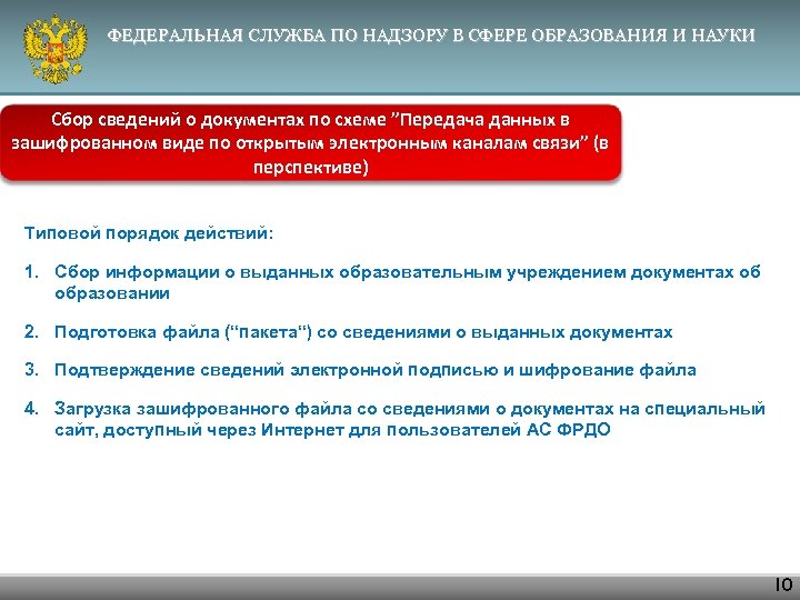 ФЕДЕРАЛЬНАЯ СЛУЖБА ПО НАДЗОРУ В СФЕРЕ ОБРАЗОВАНИЯ И НАУКИ Cбор сведений о документах по