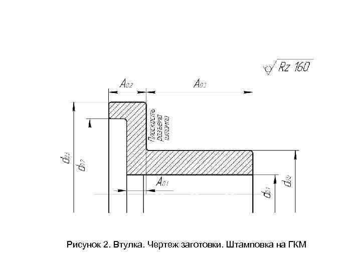 Рисунок 2. Втулка. Чертеж заготовки. Штамповка на ГКМ 