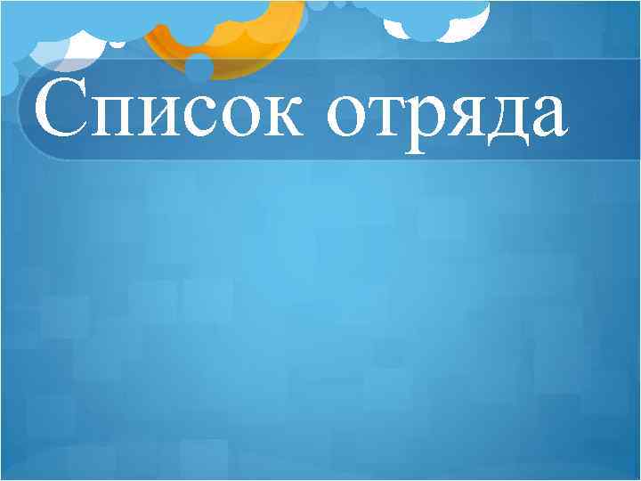 Список отряда 