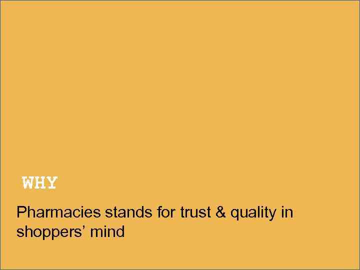 WHY Pharmacies stands for trust & quality in shoppers’ mind 