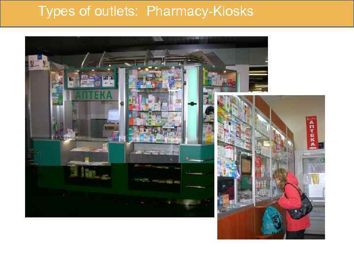 Types of outlets: Pharmacy-Kiosks 