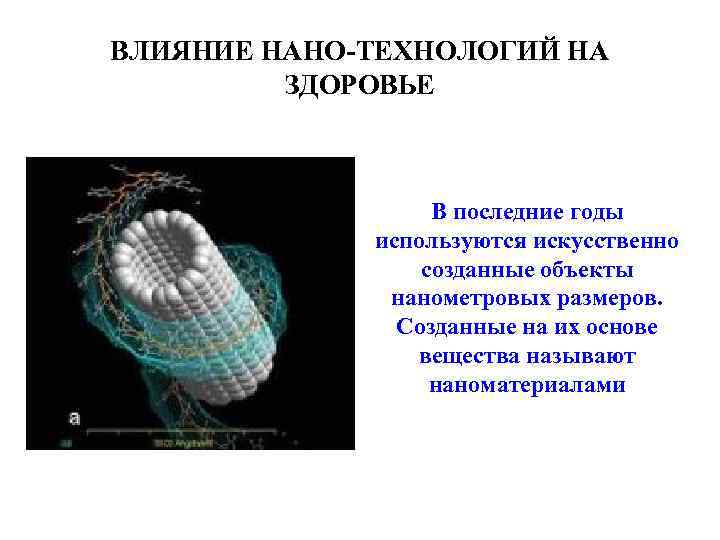 ВЛИЯНИЕ НАНО-ТЕХНОЛОГИЙ НА ЗДОРОВЬЕ В последние годы используются искусственно созданные объекты нанометровых размеров. Созданные