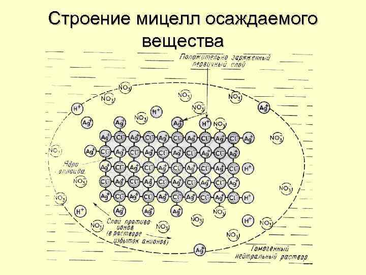 Строение мицелл осаждаемого вещества 